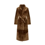 Yves Salomon Long Reversible Toscana Lambskin Shearling Coat in Brown | Women | Luxury Shoes 
