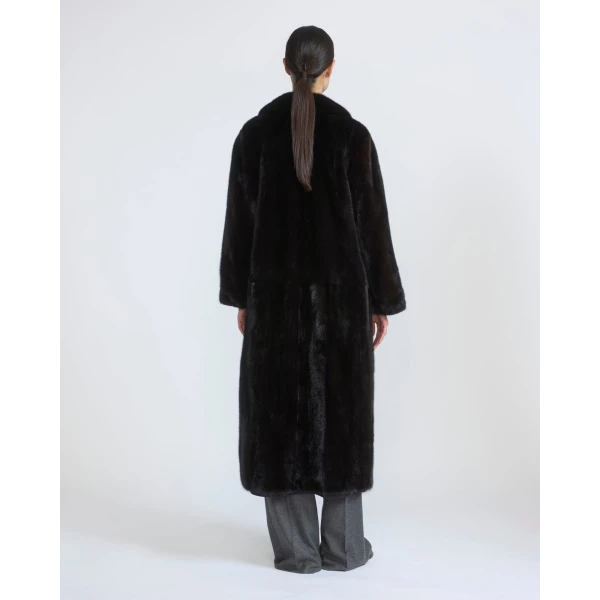Yves Salomon Long Reversible Water-Repellent and Mink Fur Coat in Black | Coats | Luxury Shoes 