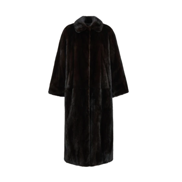 Yves Salomon Long Reversible Water-Repellent and Mink Fur Coat in Black | Coats | Luxury Shoes 