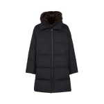 Yves Salomon Long Water-Repellent Down Jacket with Mink Fur Bib in Black | Coats | Luxury Shoes 