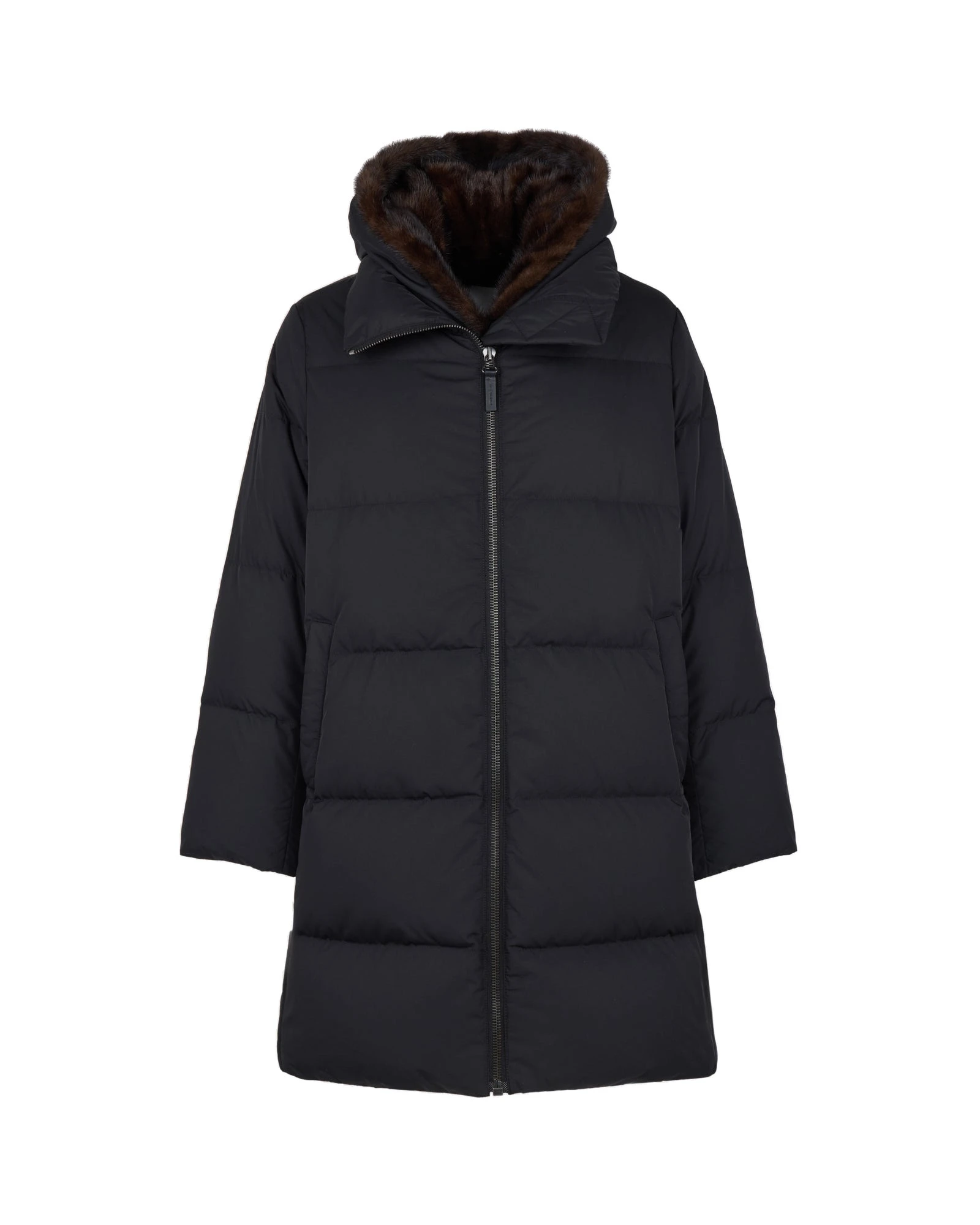 Yves Salomon Long Water-Repellent Down Jacket with Mink Fur Bib in Black Yves Salomon Long Water-Repellent Down Jacket with Mink Fur Bib in Black | Coats | Luxury Shoes