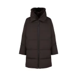 Yves Salomon Long Water-Repellent Down Jacket with Mink Fur Bib in Brown | Coats | Luxury Shoes 