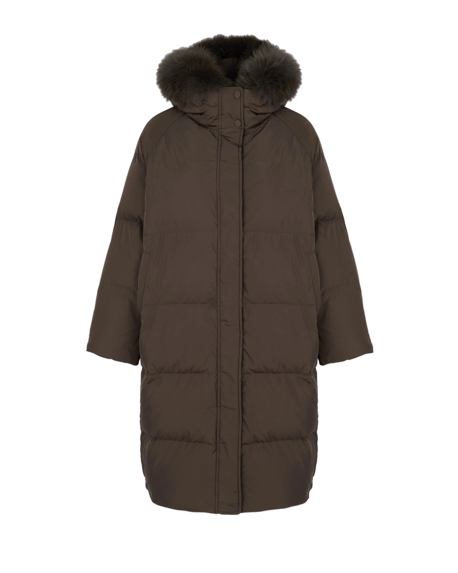 Yves Salomon Long Waterproof Down Jacket with Fox Fur Hood Trim in Charcoal Yves Salomon Long Waterproof Down Jacket with Fox Fur Hood Trim in Charcoal | Coats | Luxury Shoes