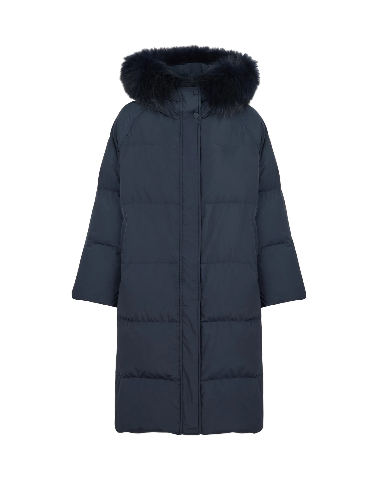 Yves Salomon Long Waterproof Down Jacket with Fox Fur Hood Trim in Navy Yves Salomon Long Waterproof Down Jacket with Fox Fur Hood Trim in Navy | Coats | Luxury Shoes