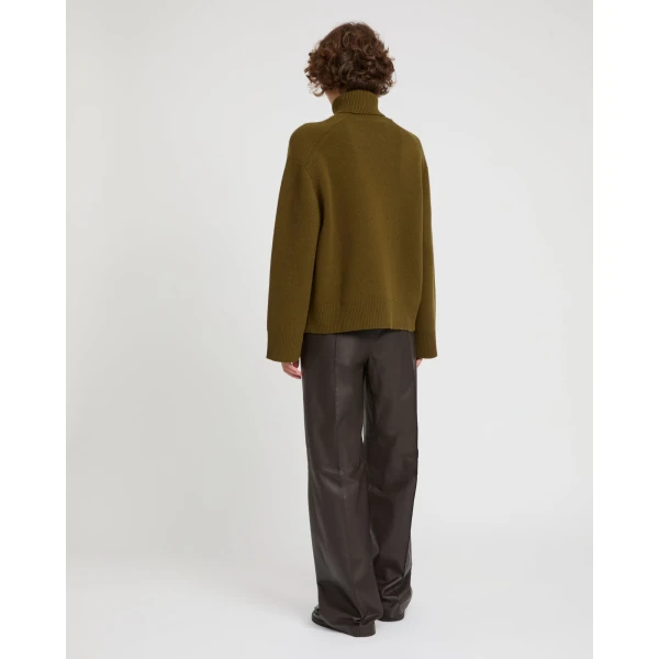 Yves Salomon Loose Lambskin Leather Trousers in Brown | Wide leg pants | Luxury Shoes 