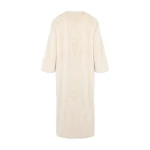 Yves Salomon Maxi Belted Coat in Long-Haired Mink Fur in White | Mink Coats | Luxury Shoes 
