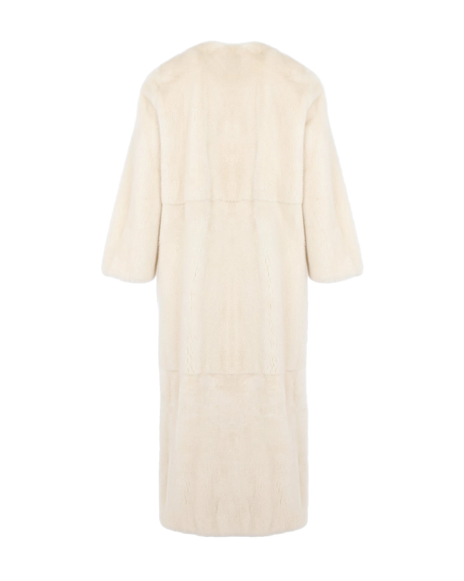 Yves Salomon Maxi Belted Coat in Long-Haired Mink Fur in White Yves Salomon Maxi Belted Coat in Long-Haired Mink Fur in White | Mink Coats | Luxury Shoes
