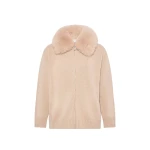 Yves Salomon Merino Knit Jacket with Fox Fur Collar in Beige | Jackets | Luxury Shoes 