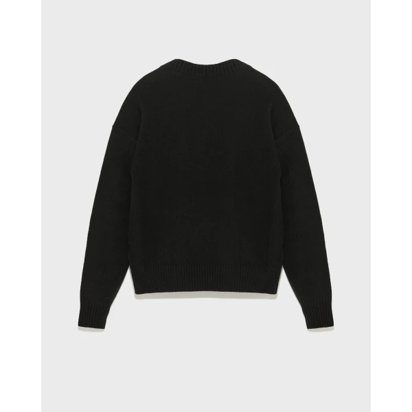 Yves Salomon Merino Knit Jumper in Black | Sweaters | Luxury Shoes 