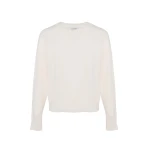 Yves Salomon Merino Knit Jumper in White | Women | Luxury Shoes 