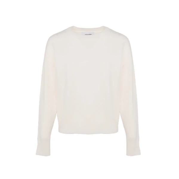 Yves Salomon Merino Knit Jumper in White | Women | Luxury Shoes 