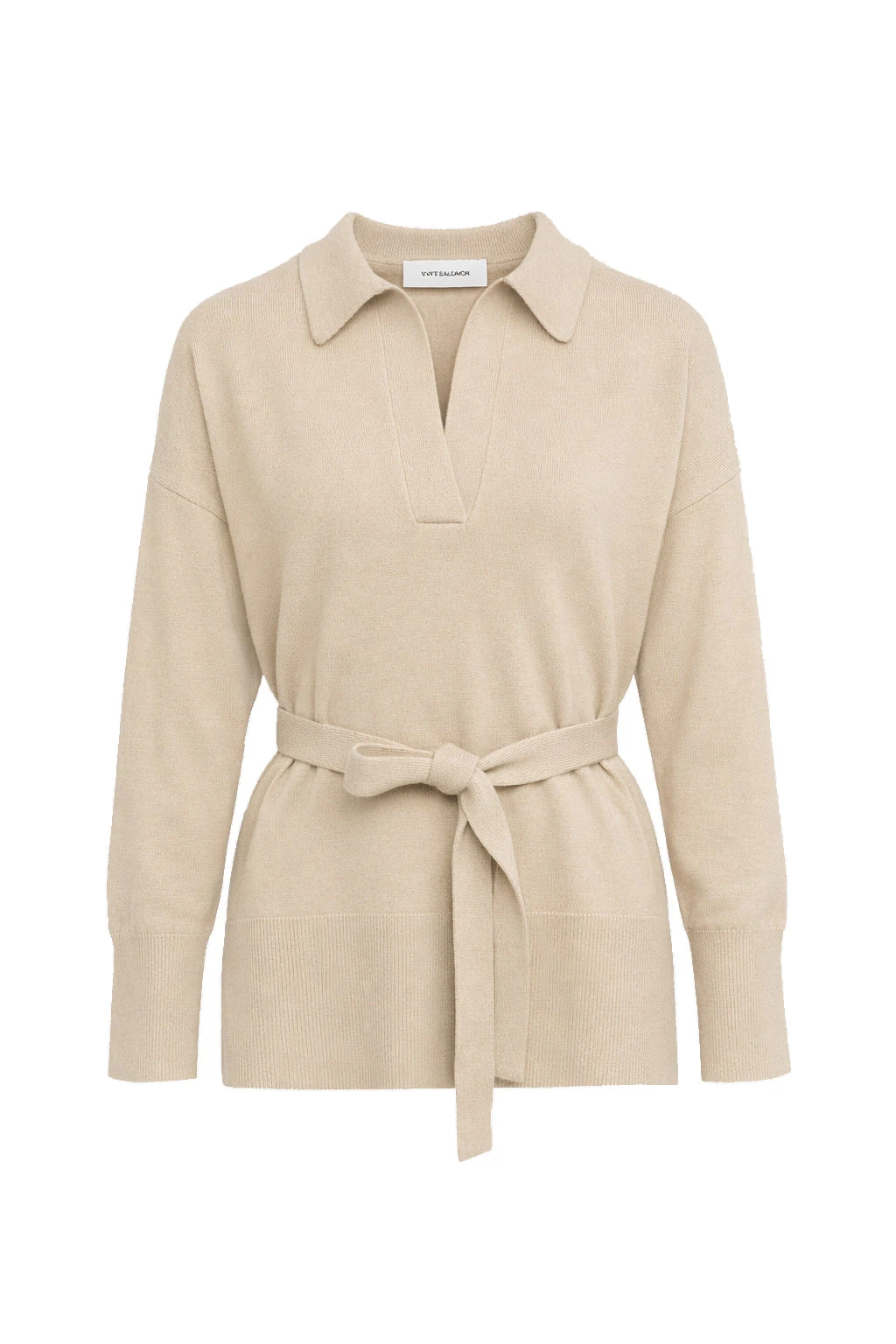 Yves Salomon Merino Knit Polo Shirt in Beige Yves Salomon Merino Knit Polo Shirt in Beige | Women | Luxury Shoes