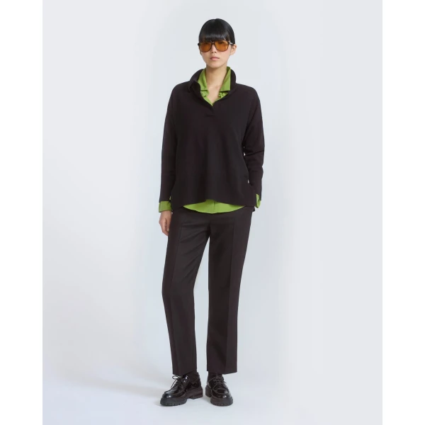 Yves Salomon Merino Knit Polo Shirt in Brown | Sweaters | Luxury Shoes 