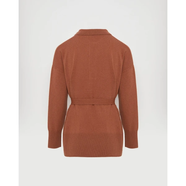 Yves Salomon Merino Knit Polo Shirt in Brown | Sweaters | Luxury Shoes 