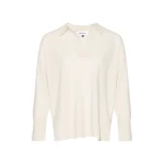 Yves Salomon Merino Knit Polo Shirt in White | Women | Luxury Shoes 