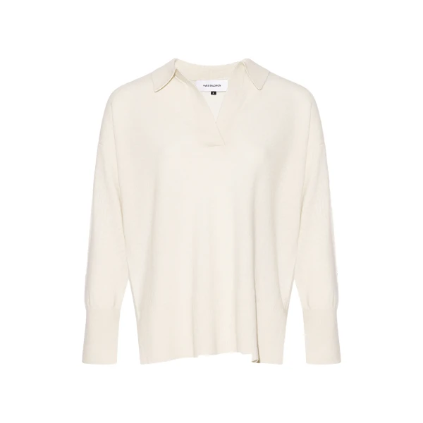 Merino Knit Polo Shirt in White