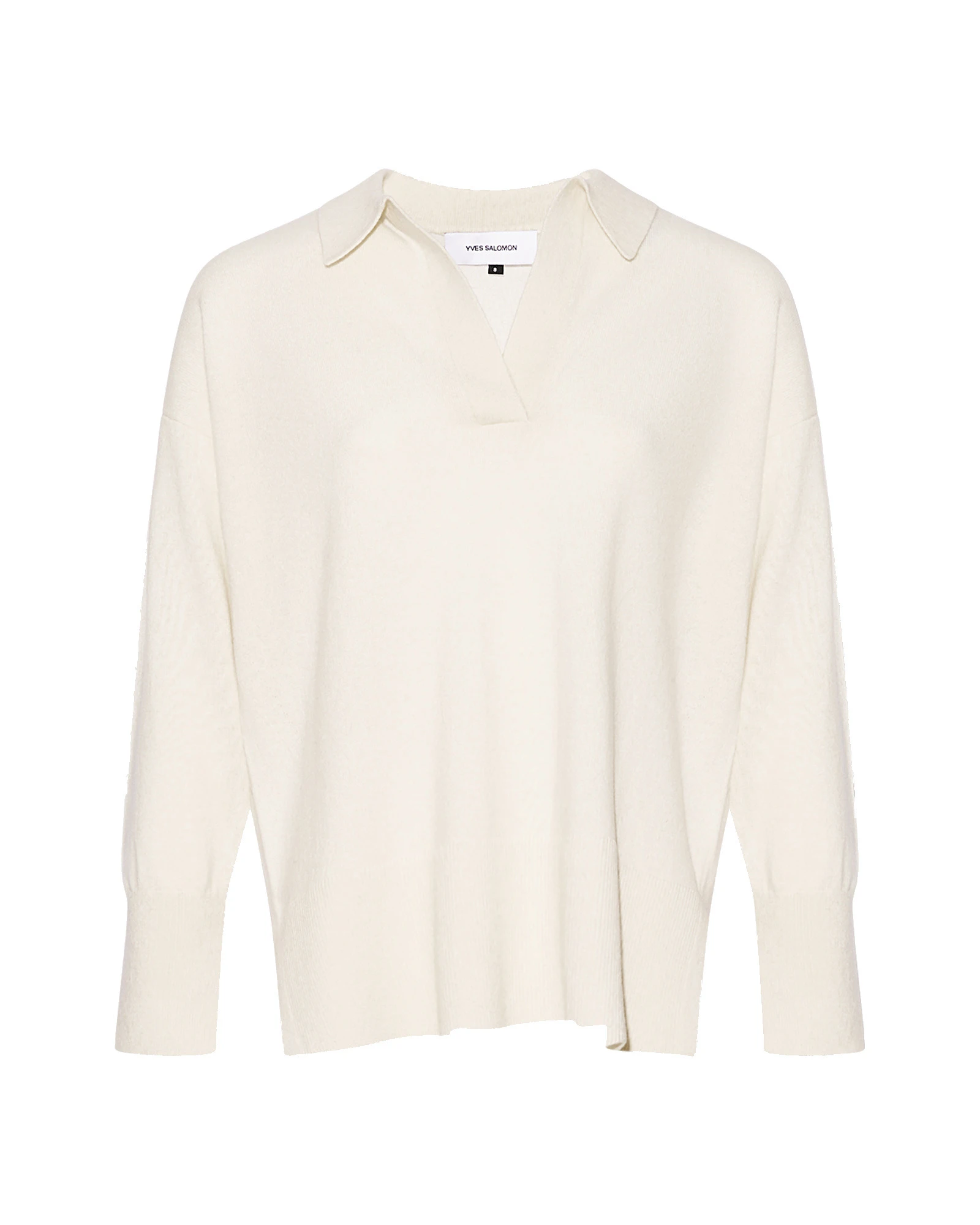 Yves Salomon Merino Knit Polo Shirt in White Yves Salomon Merino Knit Polo Shirt in White | Women | Luxury Shoes