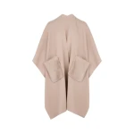 Yves Salomon Merino Knit Poncho with Mink Fur Pockets in Beige | Coats | Luxury Shoes 