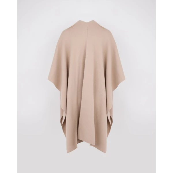 Yves Salomon Merino Knit Poncho with Mink Fur Pockets in Beige | Coats | Luxury Shoes 