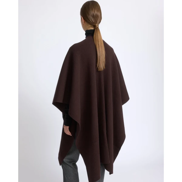 Yves Salomon Merino Knit Poncho with Mink Fur Pockets in Brown | Coats | Luxury Shoes 