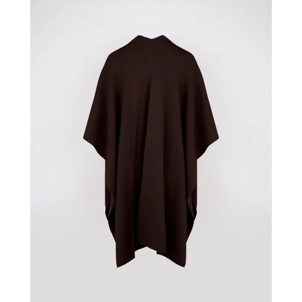 Yves Salomon Merino Knit Poncho with Mink Fur Pockets in Brown | Coats | Luxury Shoes 