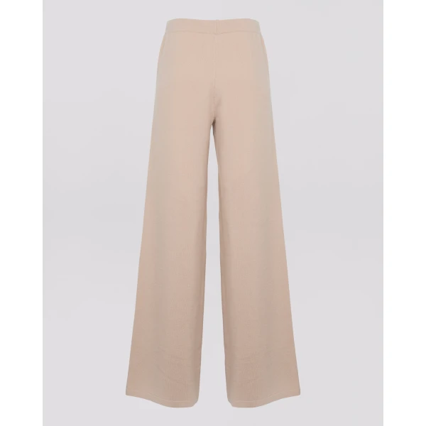 Yves Salomon Merino Knit Wide Leg Trousers in Beige | Wide leg pants | Luxury Shoes 