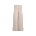 Yves Salomon Merino Knit Wide Leg Trousers in Beige | Wide leg pants | Luxury Shoes 