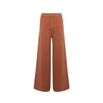 Yves Salomon Merino Knit Wide Leg Trousers in Brown | Women | Luxury Shoes 