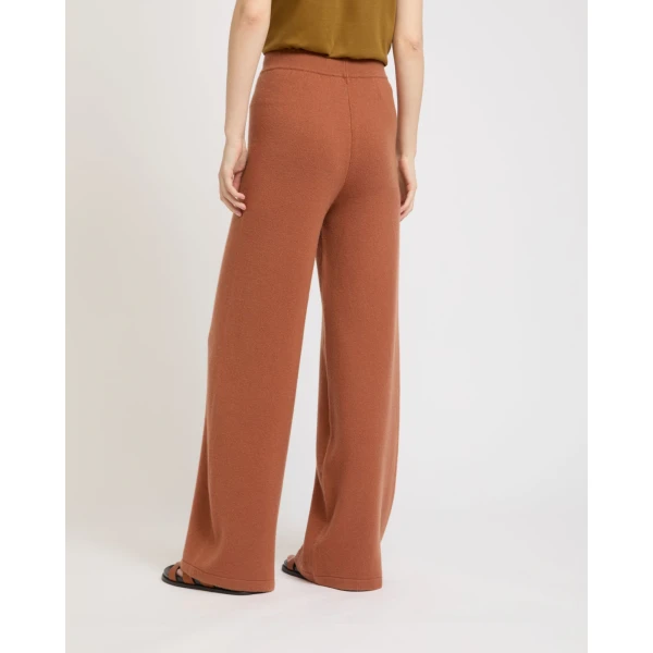 Yves Salomon Merino Knit Wide Leg Trousers in Brown | Wide leg pants | Luxury Shoes 