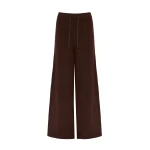 Yves Salomon Merino Knit Wide Leg Trousers in Brown | Women | Luxury Shoes 
