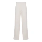 Yves Salomon Merino Knit Wide Leg Trousers in White | Women | Luxury Shoes 