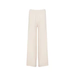 Yves Salomon Merino Knit Wide Leg Trousers in White | Women | Luxury Shoes 