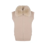 Yves Salomon Merino Knit and Fox Fur Jacket in Beige | Jackets | Luxury Shoes 