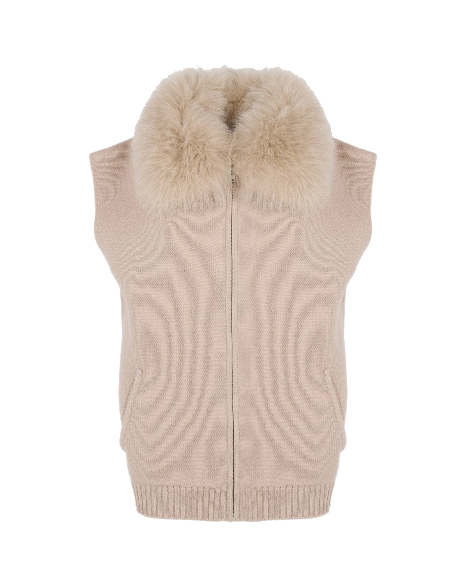 Yves Salomon Merino Knit and Fox Fur Jacket in Beige Yves Salomon Merino Knit and Fox Fur Jacket in Beige | Jackets | Luxury Shoes