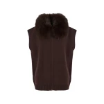 Yves Salomon Merino Knit and Fox Fur Jacket in Brown | Jackets | Luxury Shoes 