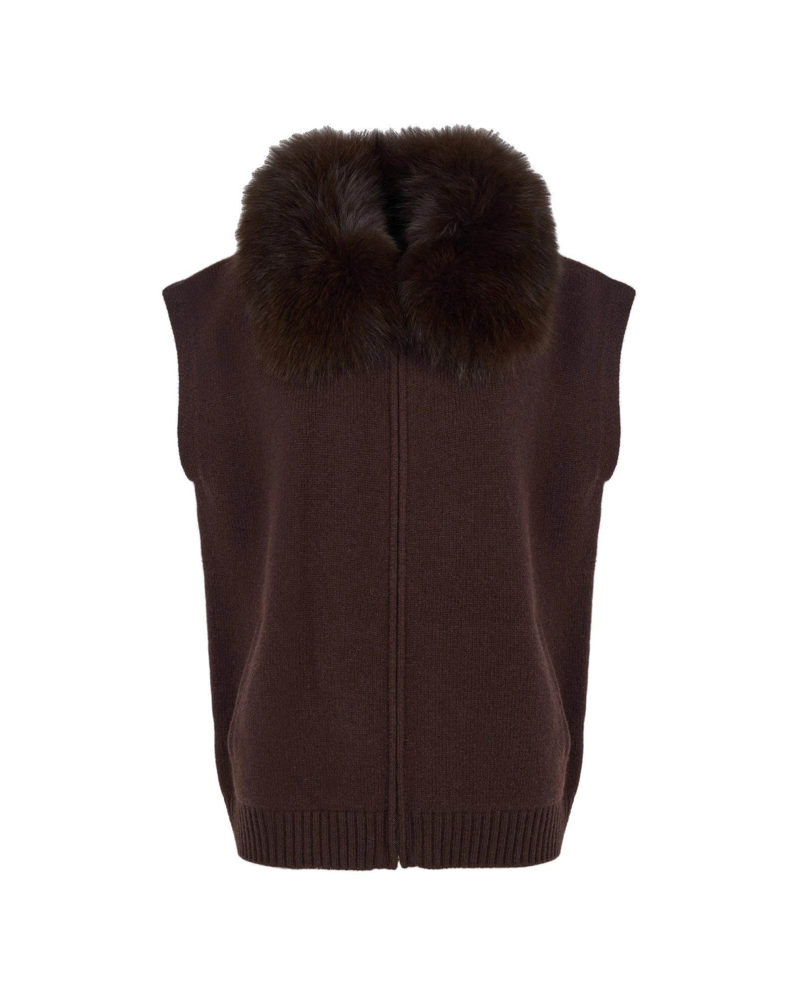 Yves Salomon Merino Knit and Fox Fur Jacket in Brown Yves Salomon Merino Knit and Fox Fur Jacket in Brown | Jackets | Luxury Shoes