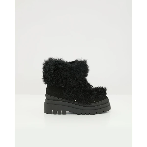 Yves Salomon Merino Lambskin Shearling Boots in Black | Boots | Luxury Shoes 