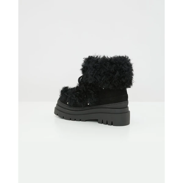 Yves Salomon Merino Lambskin Shearling Boots in Black | Boots | Luxury Shoes 