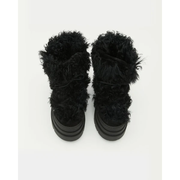 Yves Salomon Merino Lambskin Shearling Boots in Black | Boots | Luxury Shoes 