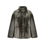 Yves Salomon Merino Lambskin Shearling Jacket in Light Khaki | Shearling Jackets | Luxury Shoes 