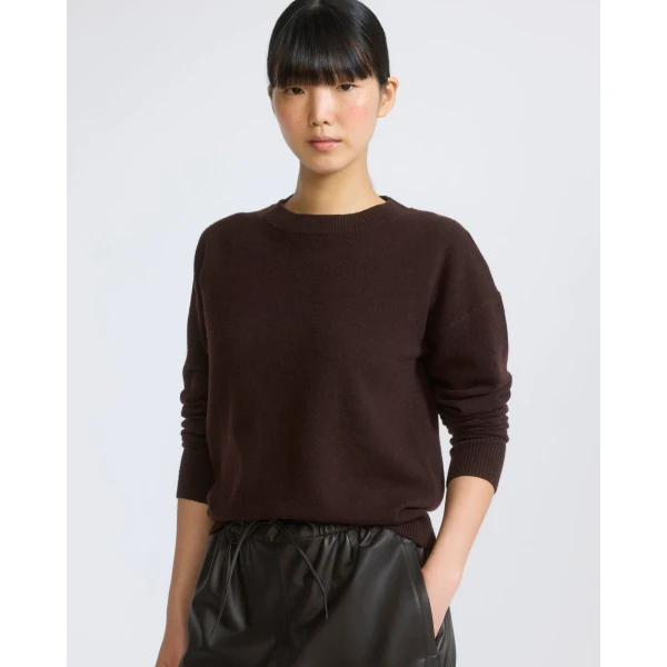 Yves Salomon Merino Wool Knit Sweater in Brown | Sweaters | Luxury Shoes 