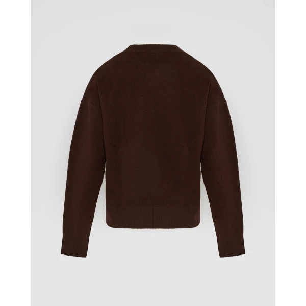 Yves Salomon Merino Wool Knit Sweater in Brown | Sweaters | Luxury Shoes 