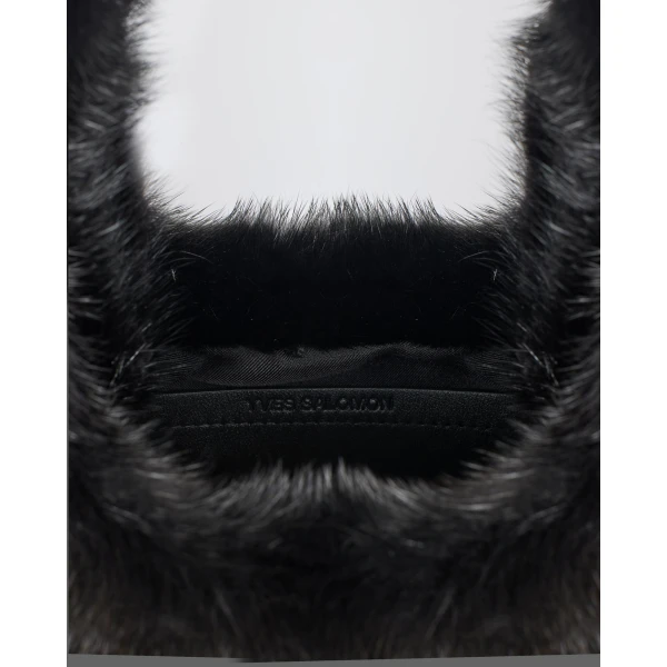 Yves Salomon Mink Fur Bag with Lambskin Details in Black | Shoulder & Crossbody Bags | Luxury Shoes 