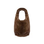 Yves Salomon Mink Fur Bag with Lambskin Details in Brown | Shoulder & Crossbody Bags | Luxury Shoes 