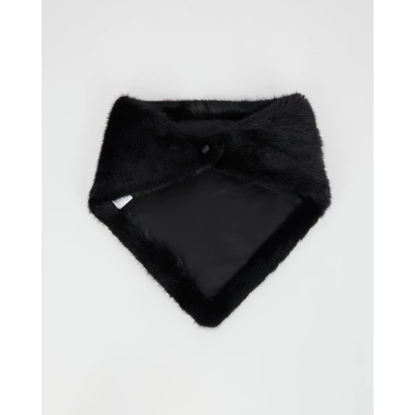 Yves Salomon Mink Fur Bandana in Black | Scarves | Luxury Shoes 