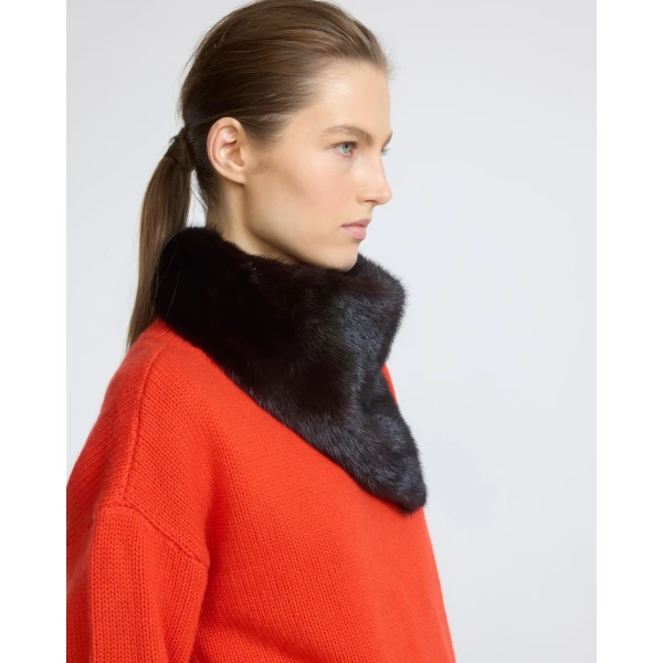 Yves Salomon Mink Fur Bandana in Bordeaux | Scarves | Luxury Shoes 