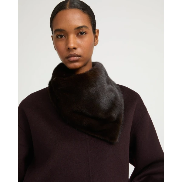 Yves Salomon Mink Fur Bandana in Brown | Scarves | Luxury Shoes 