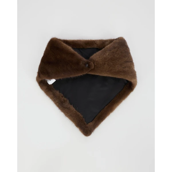 Yves Salomon Mink Fur Bandana in Brown | Scarves | Luxury Shoes 