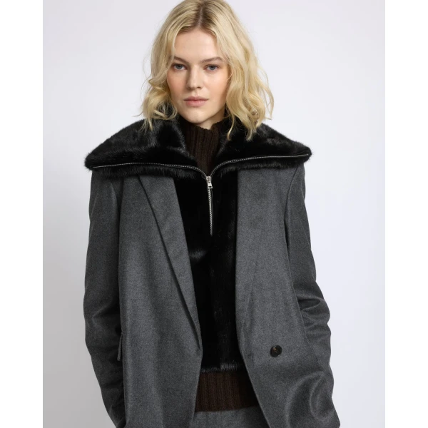 Yves Salomon Mink Fur Bib in Black | Scarves | Luxury Shoes 