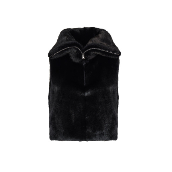 Yves Salomon Mink Fur Bib in Black | Scarves | Luxury Shoes 